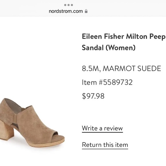 Eileen Fisher Milton Peep Toe Sandal - Picture 3 of 8